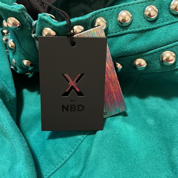 X by NBD Nomi Leather Mini Dress in Green - Picture 5 of 6